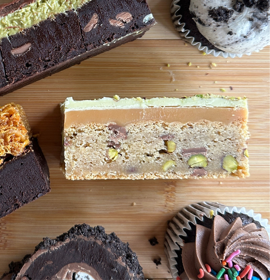 Pistachio Cookie Millionaire’s Bar